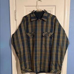 Men's Plaid Shacket - Blue and Yellow